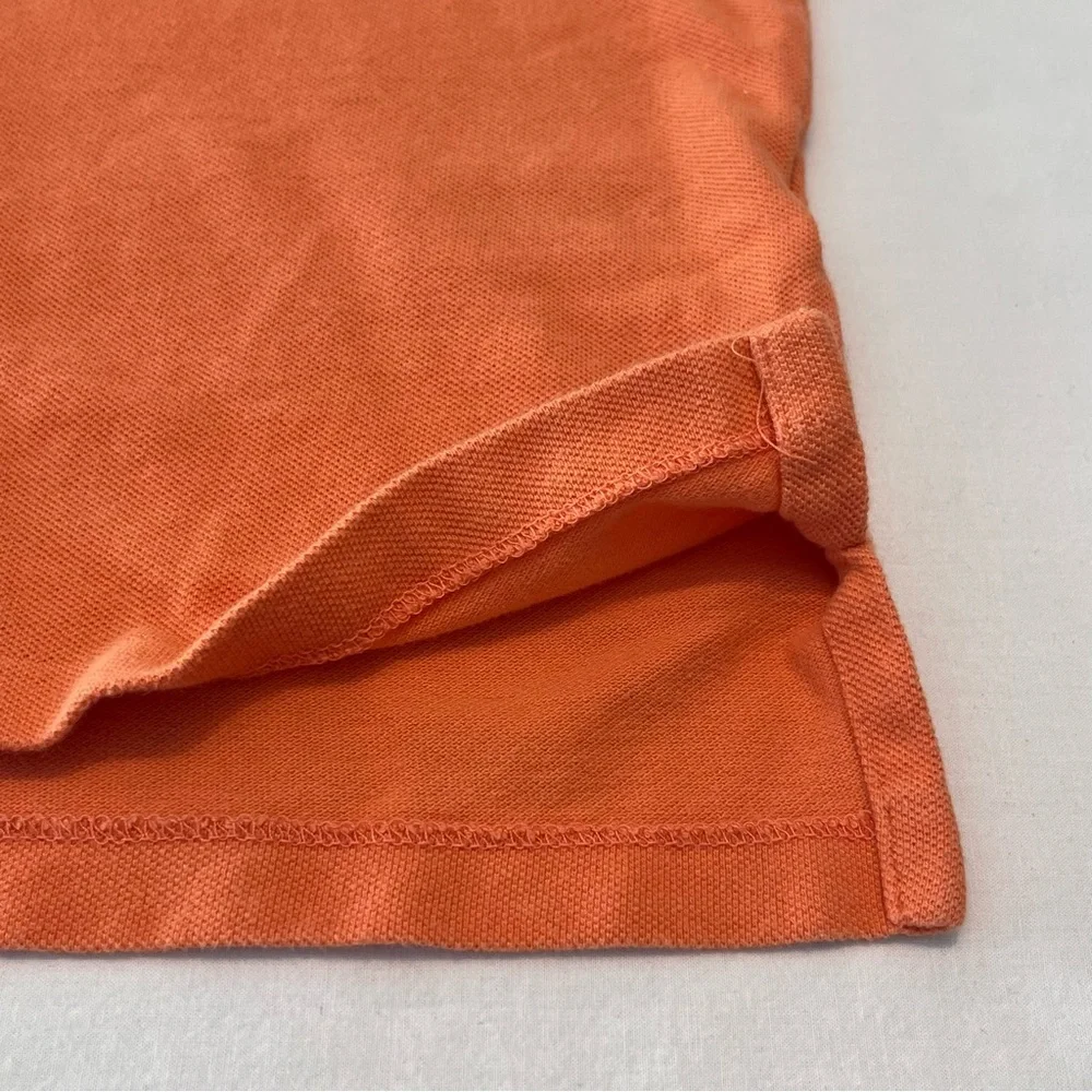 POLO Ralph Lauren Men Orange 100%Cotton Blue Pony Logo Classic Shirt Size L Tall